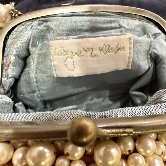 Vintage Collectible Wayne M Kleski White Pearl Beaded Wedding Bag Purse-FRAGILE - Picture 8 of 9